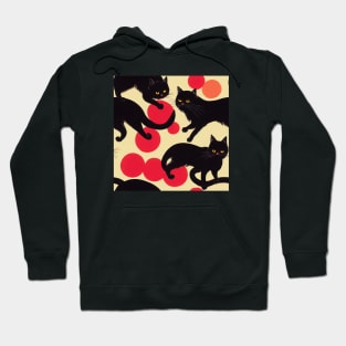 Black cats pattern Hoodie